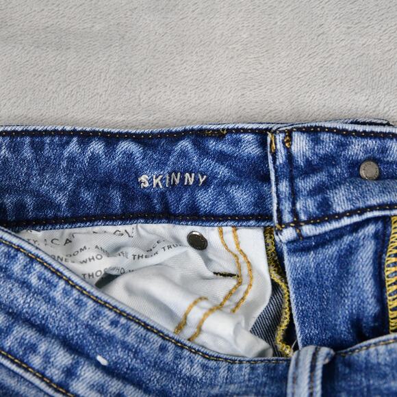 American Eagle Jeans Mens 32X34 (29x33 Meas) Skinny Distressed Denim Blue - Picture 3 of 11